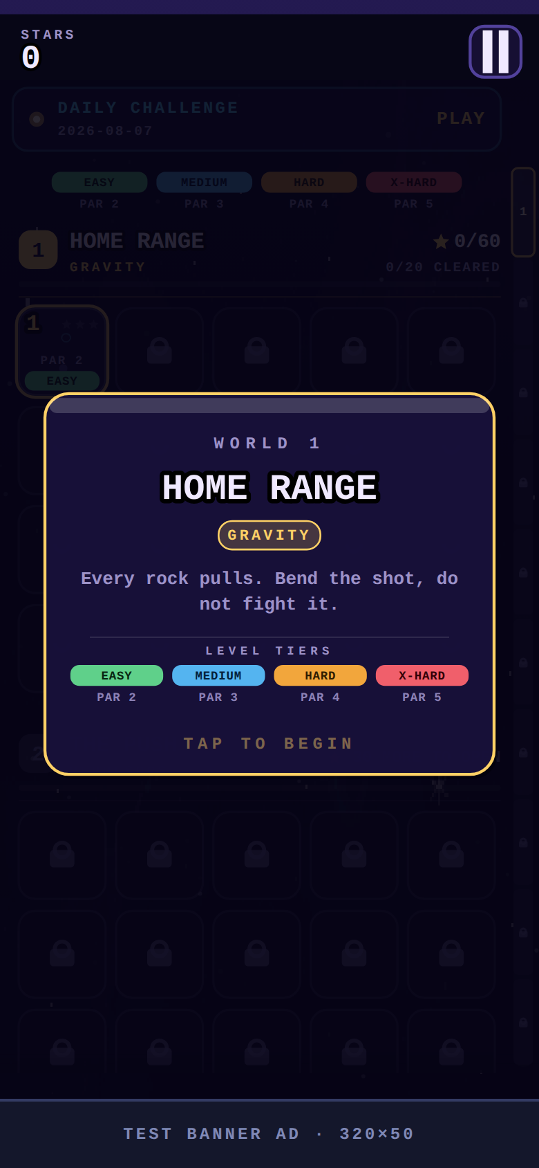 Comet Caddy level with planets and goal ring